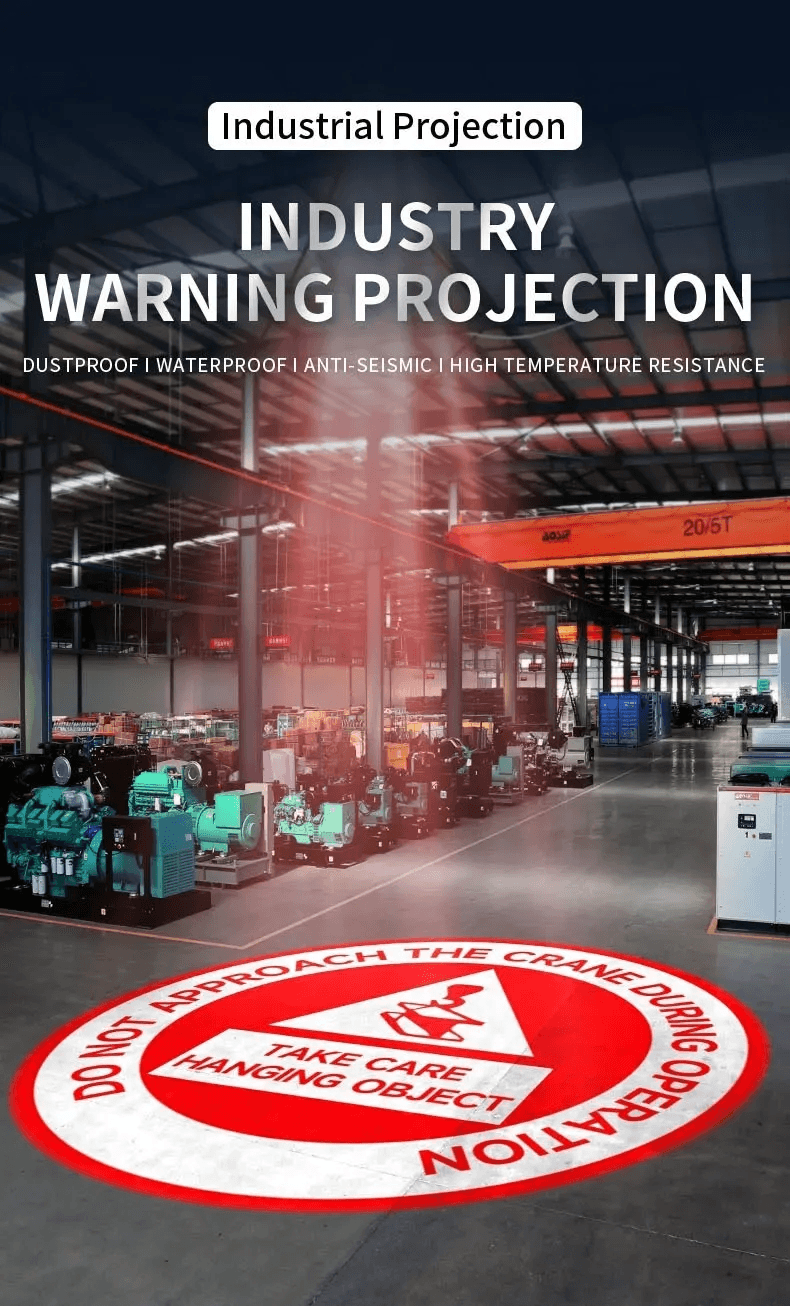 Embedded Gobo Sign Projector for Floor Warnings