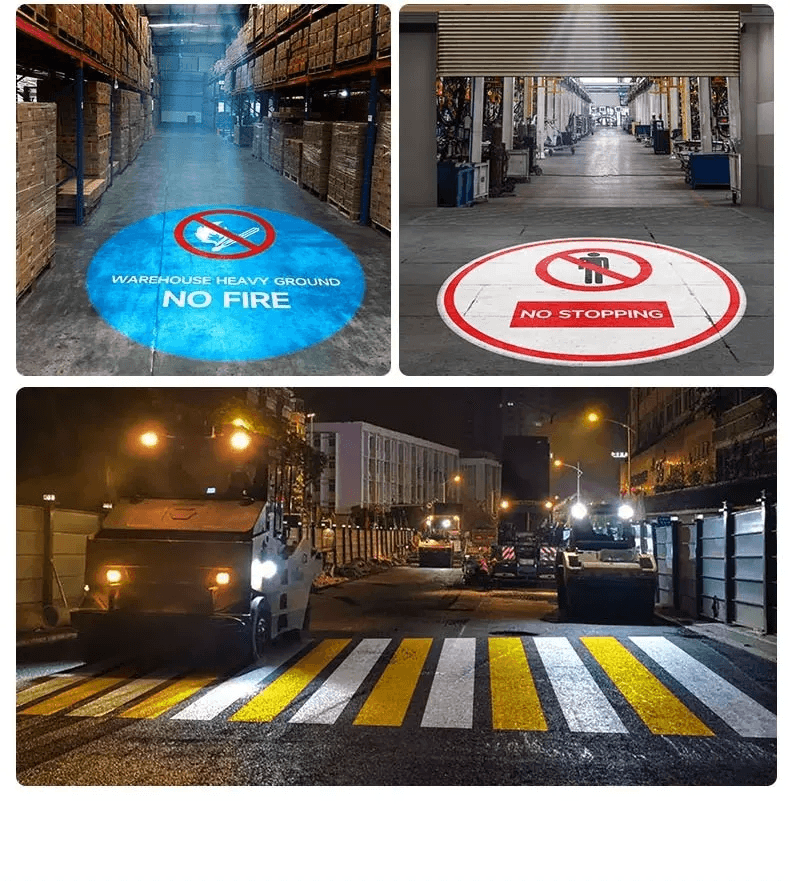Embedded Gobo Sign Projector for Floor Warnings