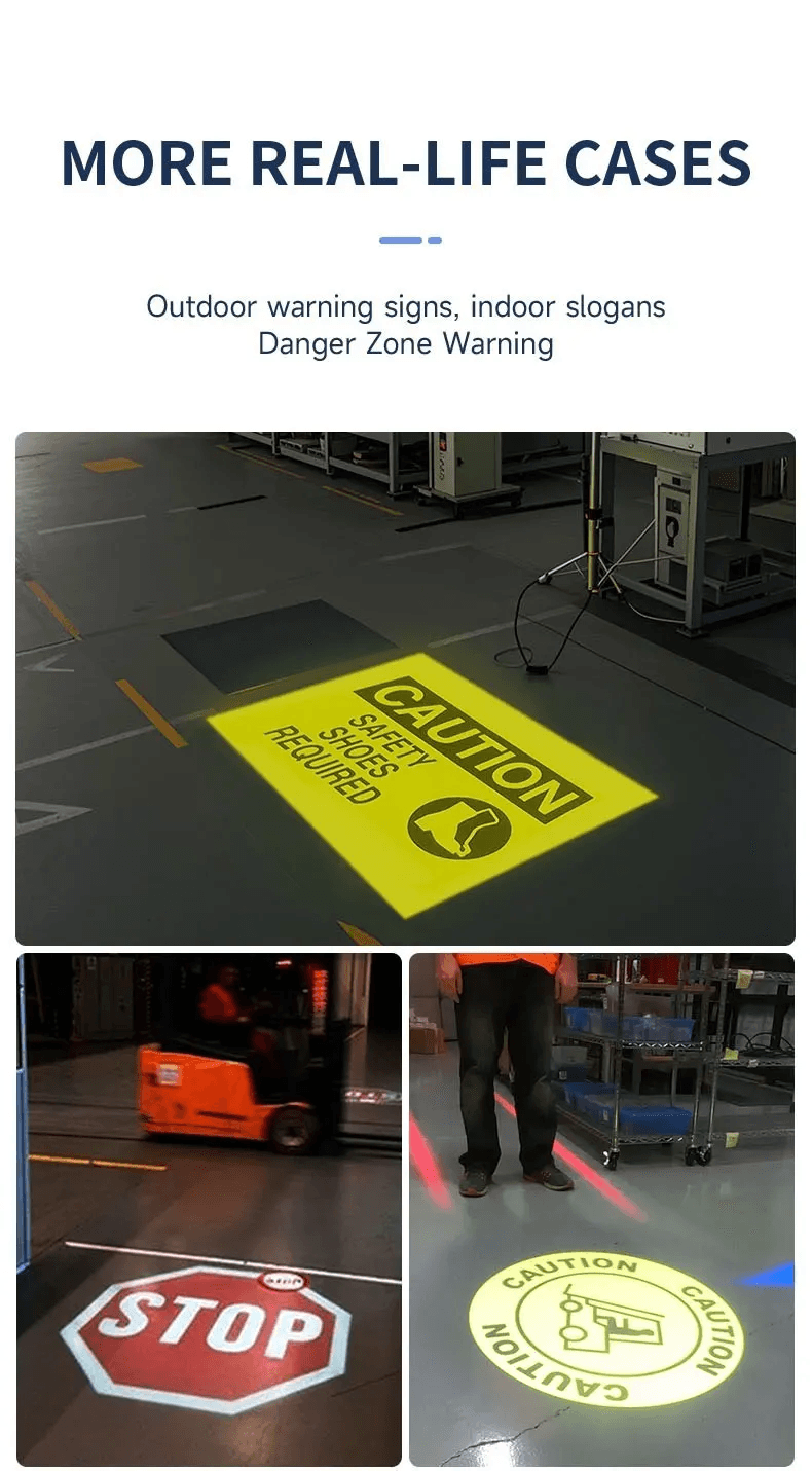 Embedded Gobo Sign Projector for Floor Warnings