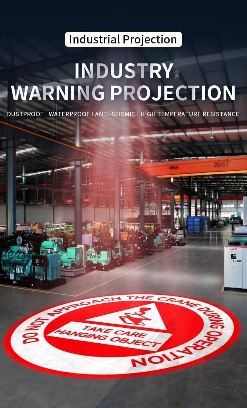 12‑80V Industrial Low‑Voltage DC Safety Projector Forklift Overhead Crane Warning Projector