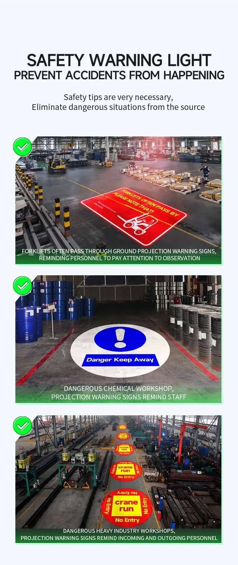12‑80V Industrial Low‑Voltage DC Safety Projector Forklift Overhead Crane Warning Projector