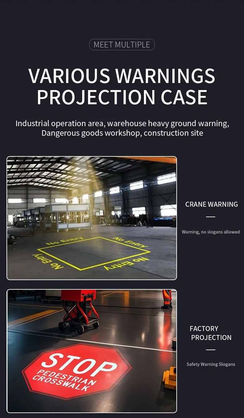 12‑80V Industrial Low‑Voltage DC Safety Projector Forklift Overhead Crane Warning Projector