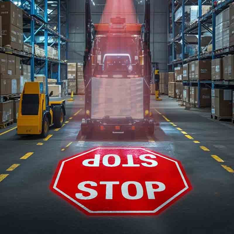 12‑80V Industrial Low‑Voltage DC Safety Projector Forklift Overhead Crane Warning Projector