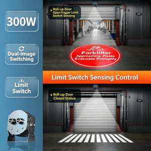 Rotating Crane Warning Projector for Factory Safety Areas