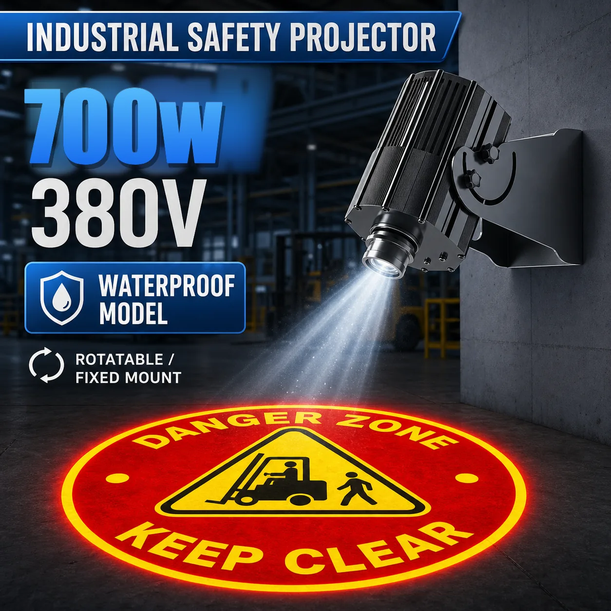 LED Crane Warning Projectors for Overhead Crane Safety