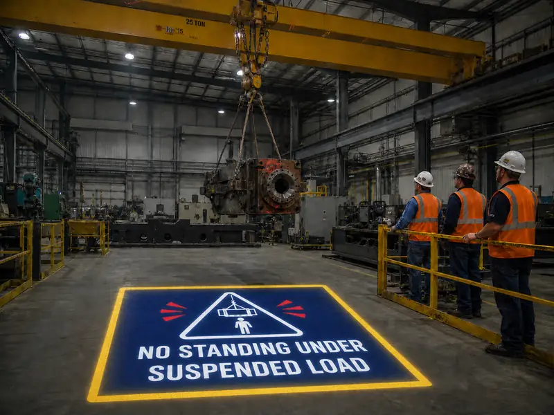 How a 380V Industrial Safety Projector Improved Overhead Crane Safety in a Texas Heavy Machinery Workshop