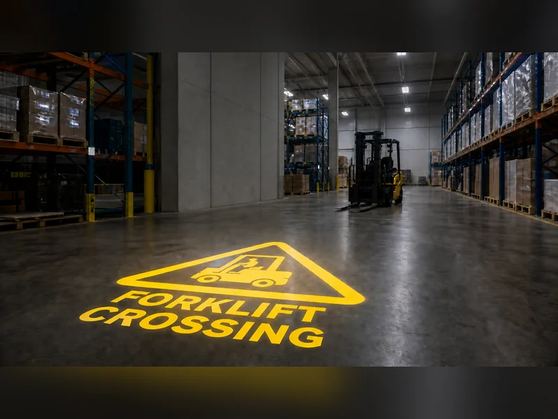 Can a Safety Projector Display Custom Text & Logos and Warning Symbols?