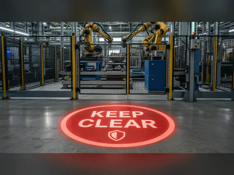 Can a Safety Projector Display Custom Text & Logos and Warning Symbols?