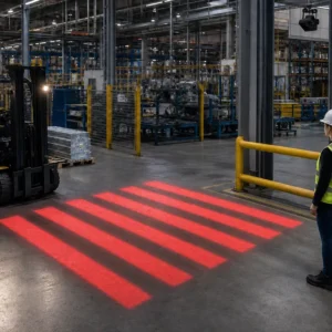 Industrial Projector for Warehouse Blind Corners-Warn Pedestrians Before a Forklift Arrives
