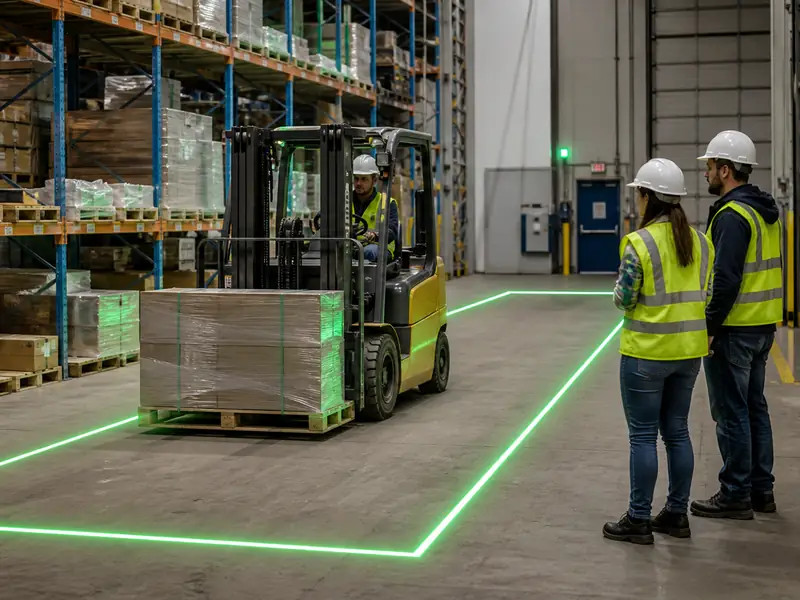 Which Safety Projector Remains Clearly Visible at 5,000 Lux and a 12-Meter Mounting Height?