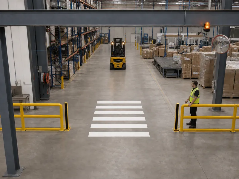 How Can a Zebra Crossing Projector Improve Forklift and Pedestrian Safety in Warehouses?