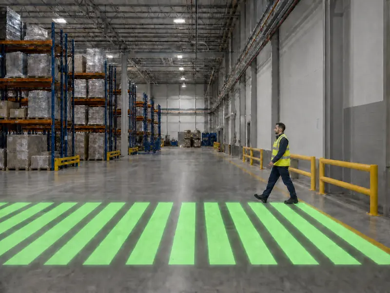 How Can a Zebra Crossing Projector Improve Forklift and Pedestrian Safety in Warehouses?