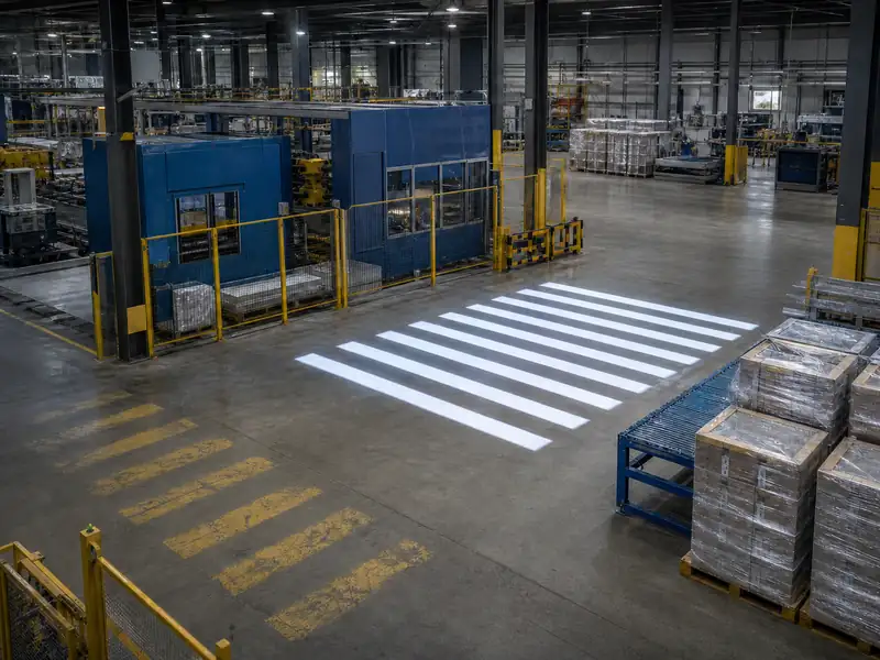 How Can a Zebra Crossing Projector Improve Forklift and Pedestrian Safety in Warehouses?