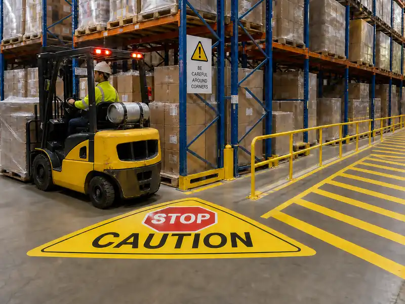 Forklift Warning Projection for Safer Warehouse Aisles