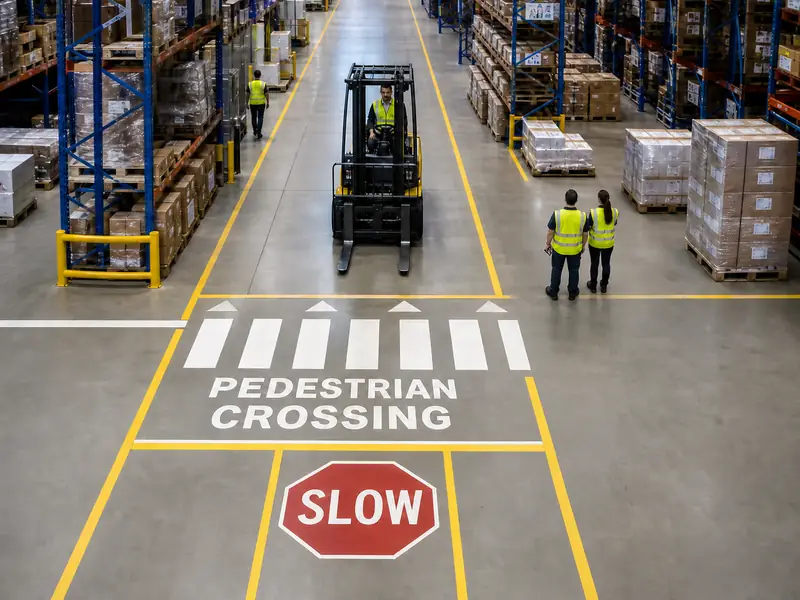 Forklift Warning Projection for Safer Warehouse Aisles