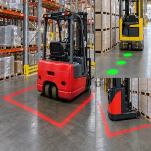 Improving Pedestrian Visibility in Industrial Areas with a Zebra Crossing Projector